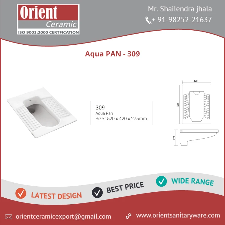 Superior Quality Luxury Design Wholesale Impact Resistant Ceramic Squatting Pan at Best