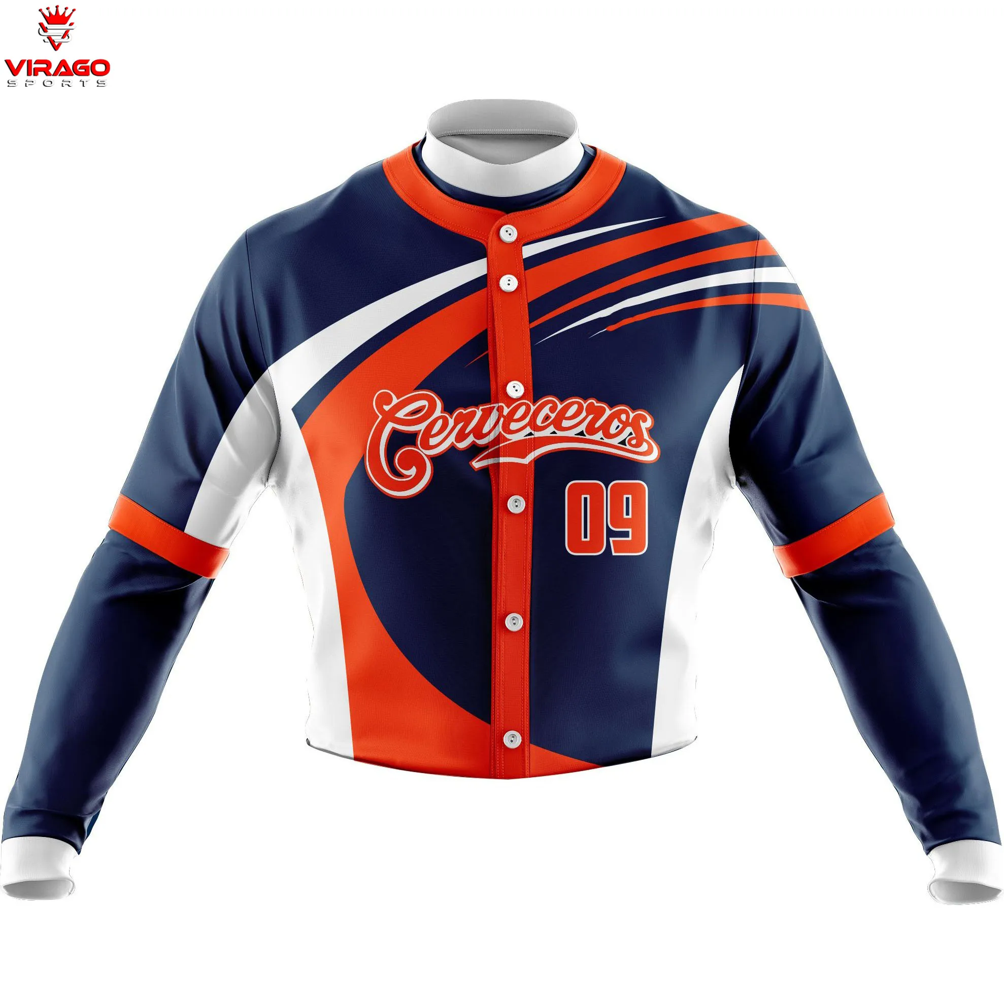 Sublimation Team Name Logo High Quality Men Long Sleeve Baseball Uniform Breathable Anti-UV Baseball Jersey Sets