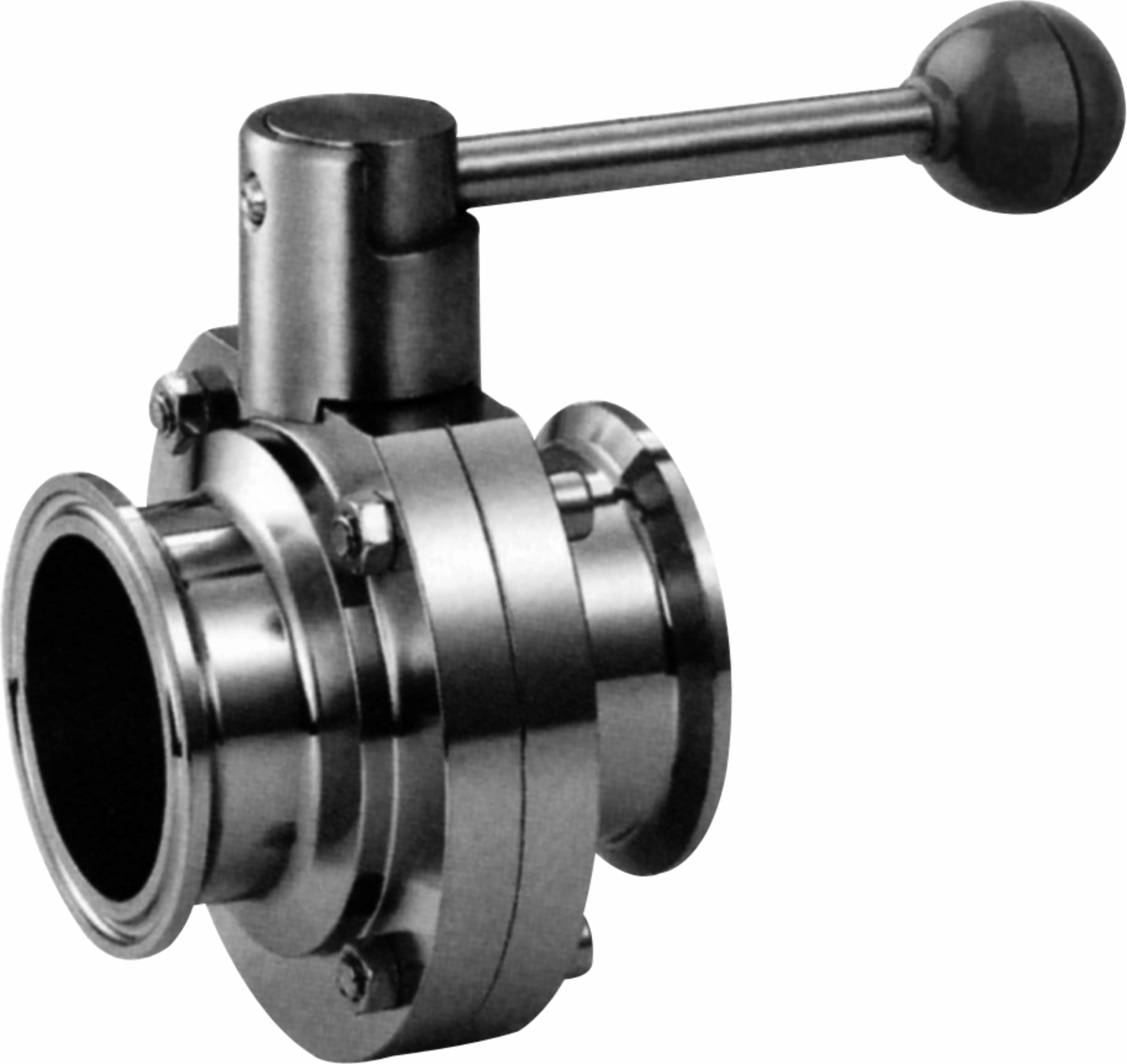 COVNA Stainless Steel 304 Tri Clamp Clover Sanitary Butterfly Valve with Pull Handle