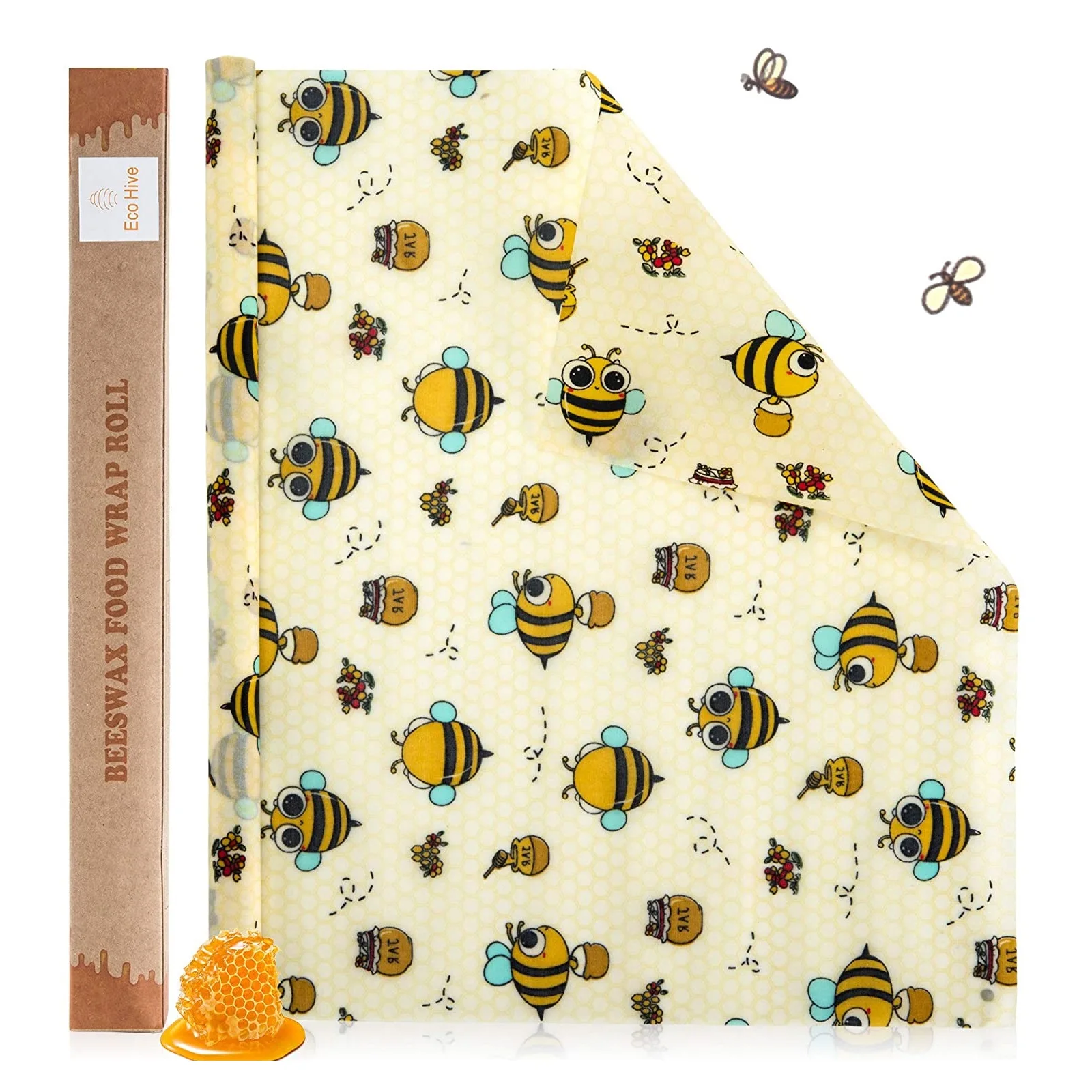 Eco-Friendly Wraps Reusable Wax Cloth Keeps Bread Cheese Veggies Fresh All Natural Storage Wrap Beeswax Food Wrap Roll