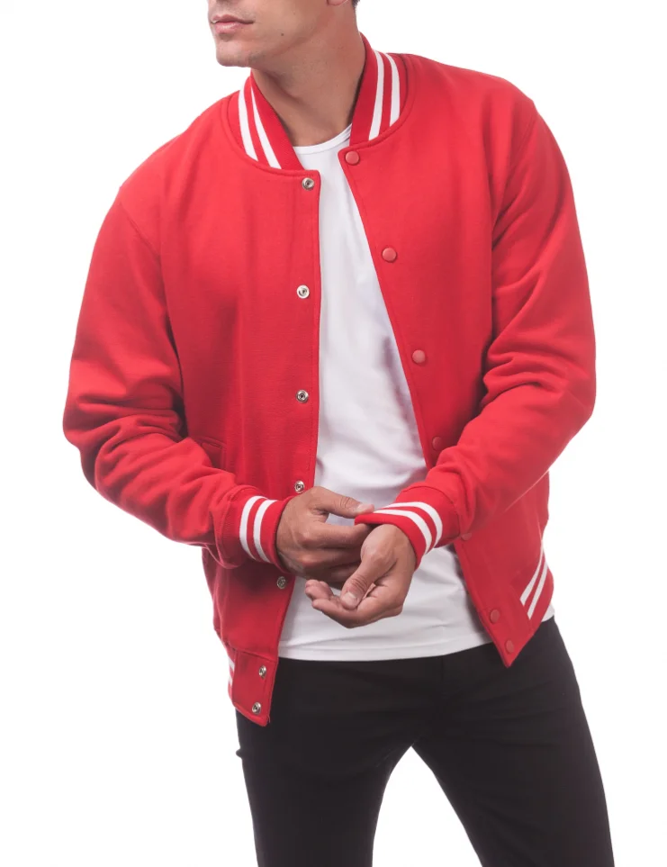 
Sunproof Hight Quality Fleece Custom Baseball Letterman Bomber Jacket 