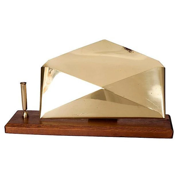  Brass Metal Letter & Pen Holder Office