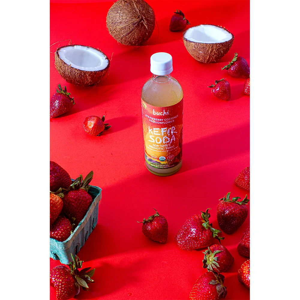 Buchi Kefir 6/12oz Buchi Kefir Strawberry Coconut Passionflower Organic Non Dairy Probiotic Tonic Premium Quality