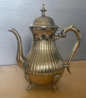 Винтажный EPNS золотой Латунный Чай Кофе Кава набор с 4 горшками Блестящий Золотой для сервировки подарков наборы на свадьбу фирменный домашний декор