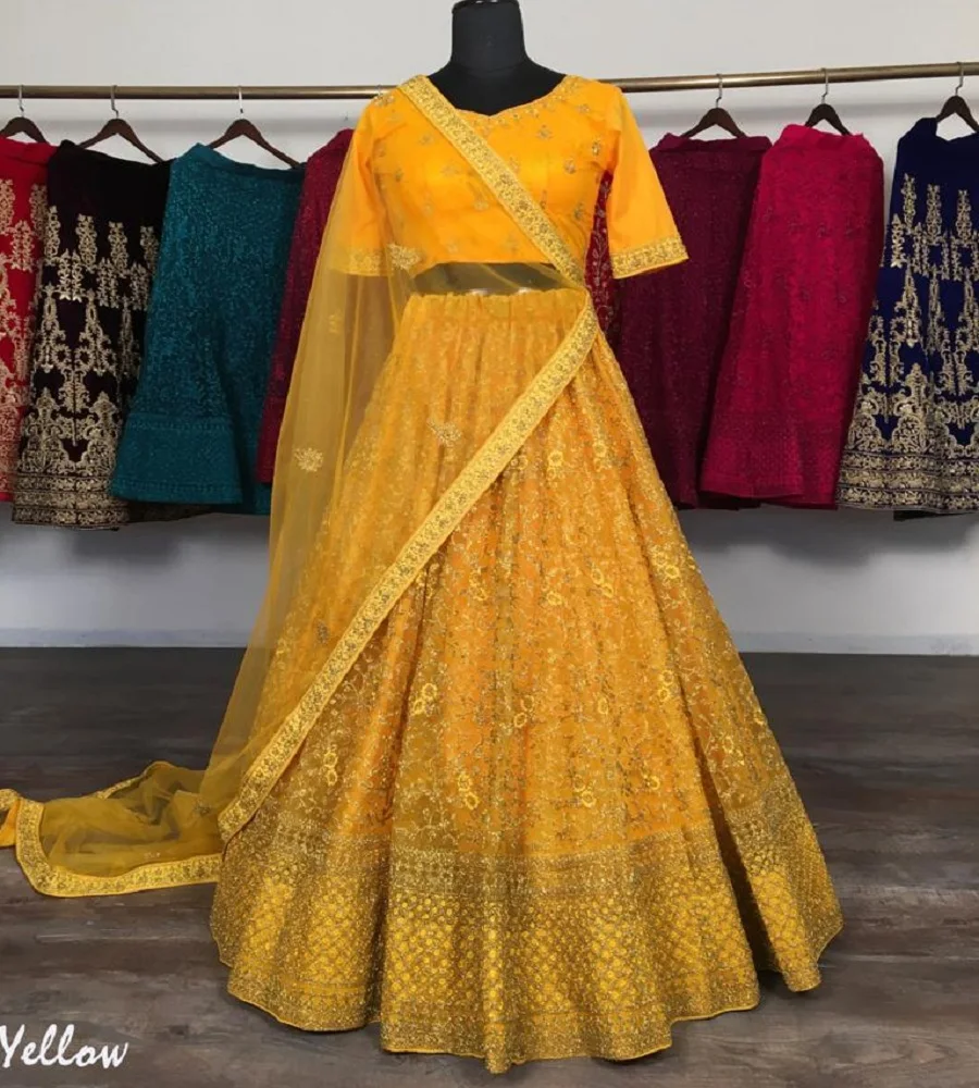 net lehenga choli with sequence work for weddings and special occasion 2022