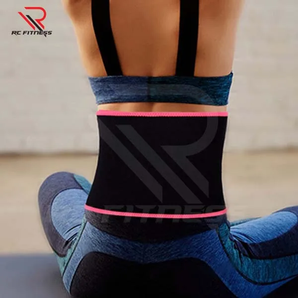 Black Neoprene Colour Binding Sweat Slimming Waist Trimmer Belt