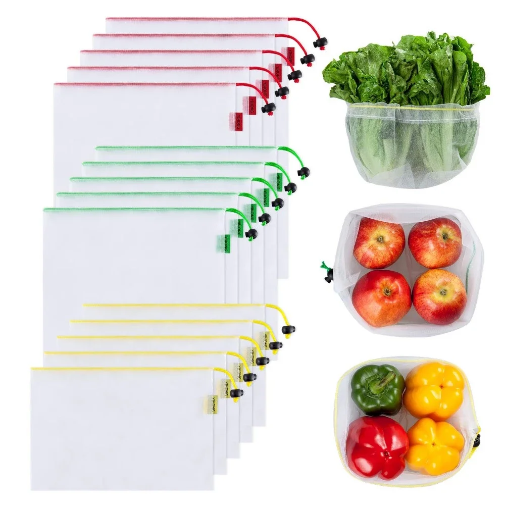 Drawstring Environmentalsmall mesh laundry bag,reusable produce bags organic cotton washable mesh bags for grocery shopping