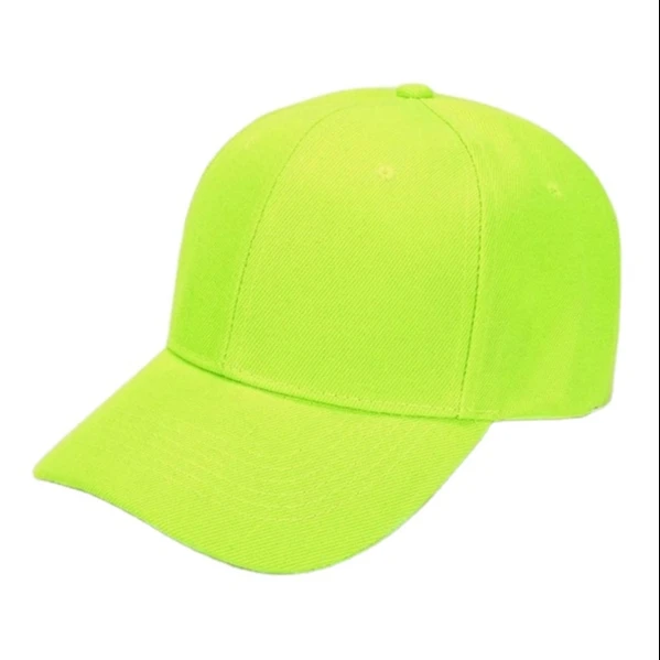 Men Neon Green Baseball Cap Custom Design Logo 6 Panel Baseball Cap Snapback Hats Hip Hop Mesh Sports Caps For Men
