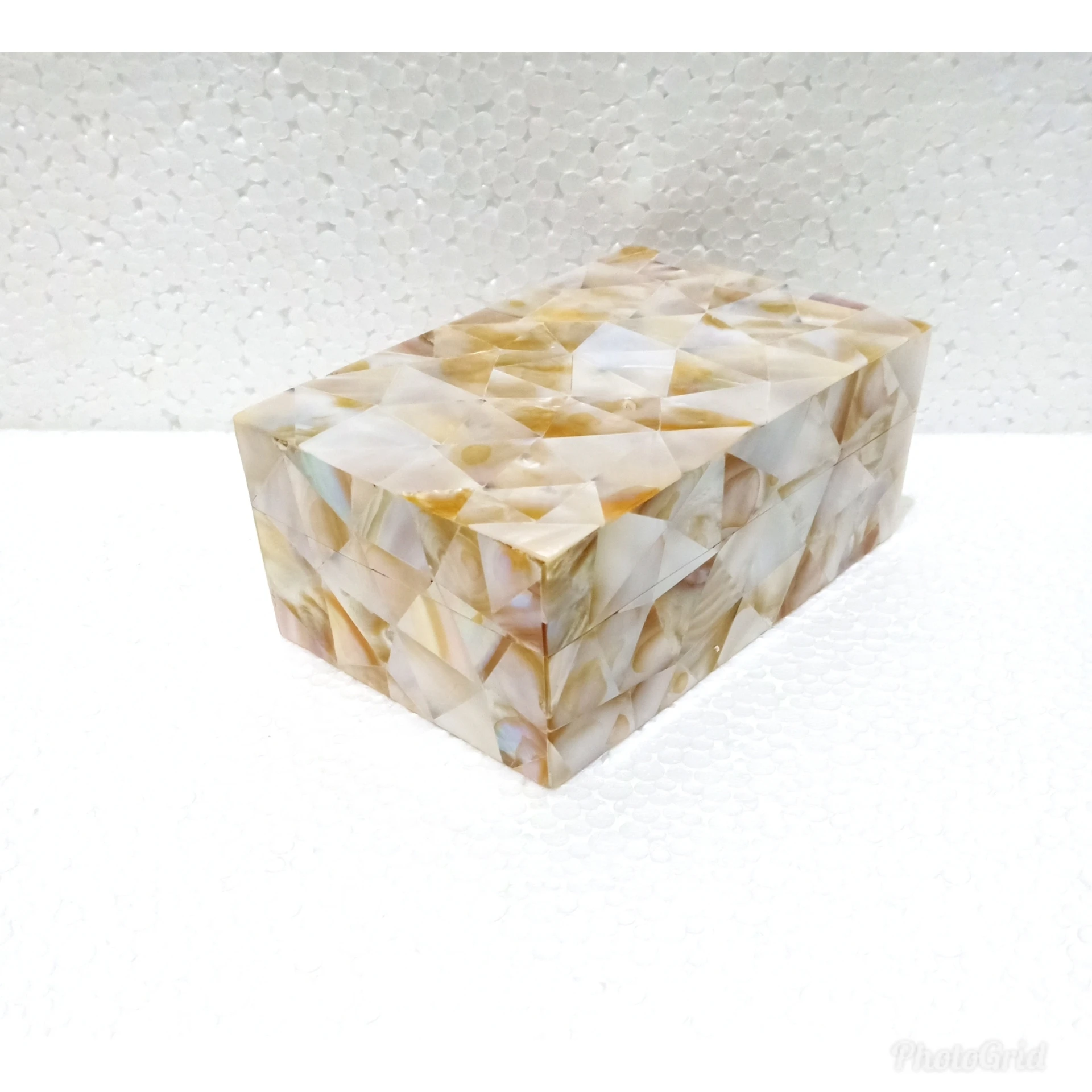 MOTHER OF PEARL BOX SEASHELL DECORATIVE MOP BOX