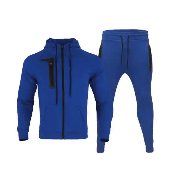 Custom Logo Men Polyester Tech Fleece Unbranded Tracksuit Two Pieces Jogging Tracksuit Men Sweat Suits