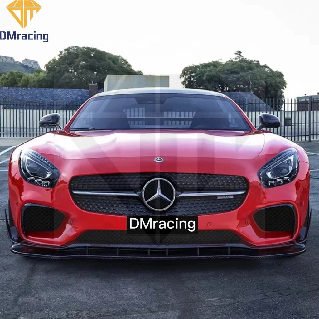 Губа Передняя из углеродного волокна в стиле DM (4 шт.) для MERCEDES BENZ AMG GT GTS 2015-2020, губа переднего бампера