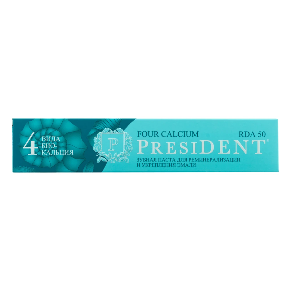 Toothpaste PRESIDENT FOUR CALCIUM (50 RDA) 75 g