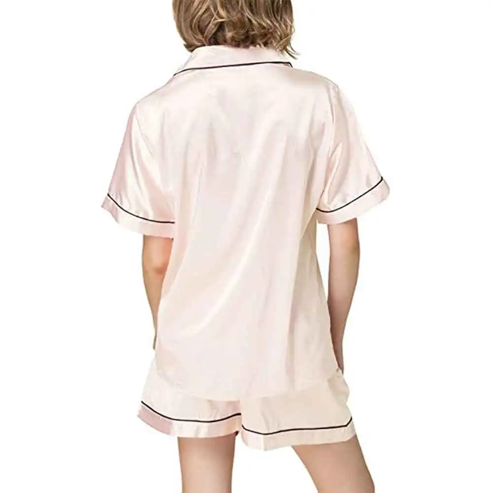 Женская шелковая атласная пижама, одежда для сна, короткие и длинные комплекты одежды на пуговицах