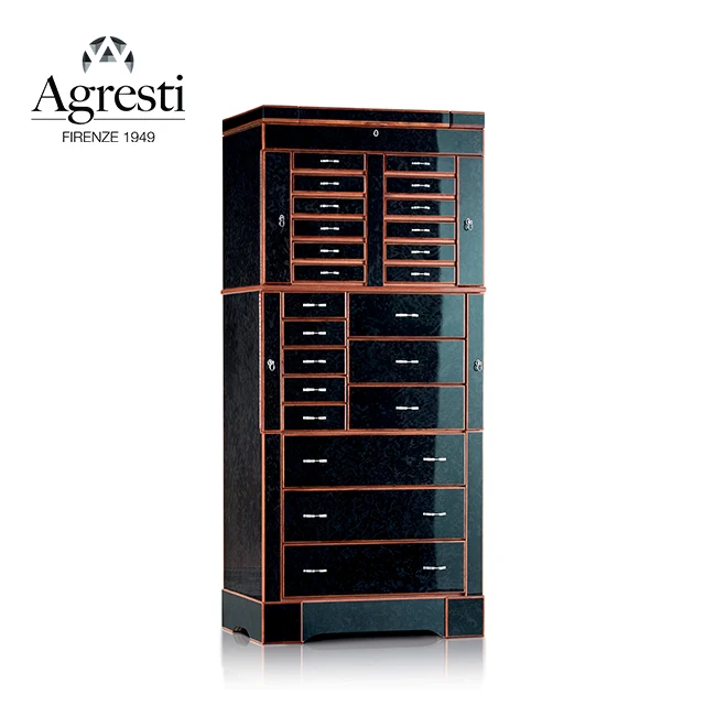 Шкаф из черного клена и красного дерева с птичьим глазом, полированная отделка. Шкаф для ювелирных изделий