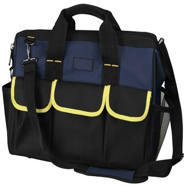 Hot sale Canvas Tool Bag 14-Inch, Khaki, 18 Pockets, Heavy Duty Tool Bag, Made for Contractors, Painters, Carpenters, Builders