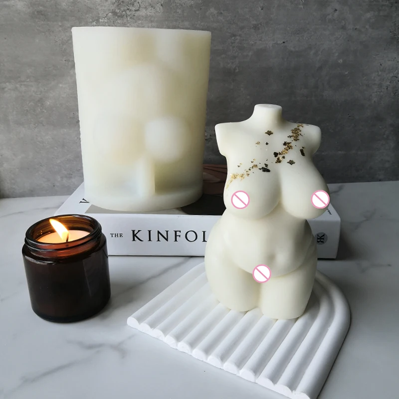 J12 Wholesale Large Size DIY Handmade Body Gypsum Candle Mold  Female Torso  Women Torso Silicone Mold