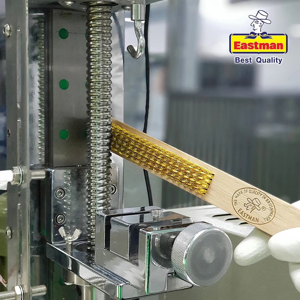 New Thailand Brass Wire Brush Eastman 5 Row Brass Wire Wooden Brush for Heavy Duty Cleaning