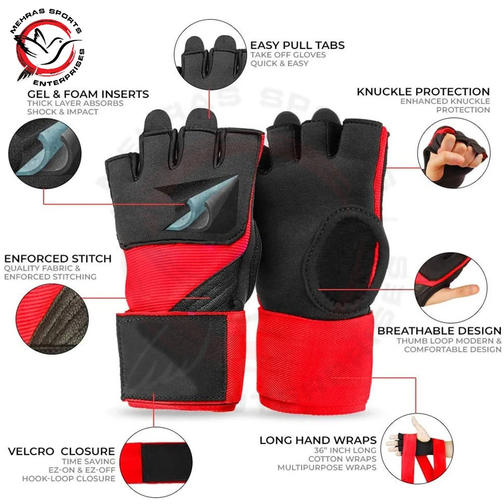 Special Offer Boxing Hand Wraps Bandages Fist Inner Gloves New Design 2022 gel padded Boxing Mitts