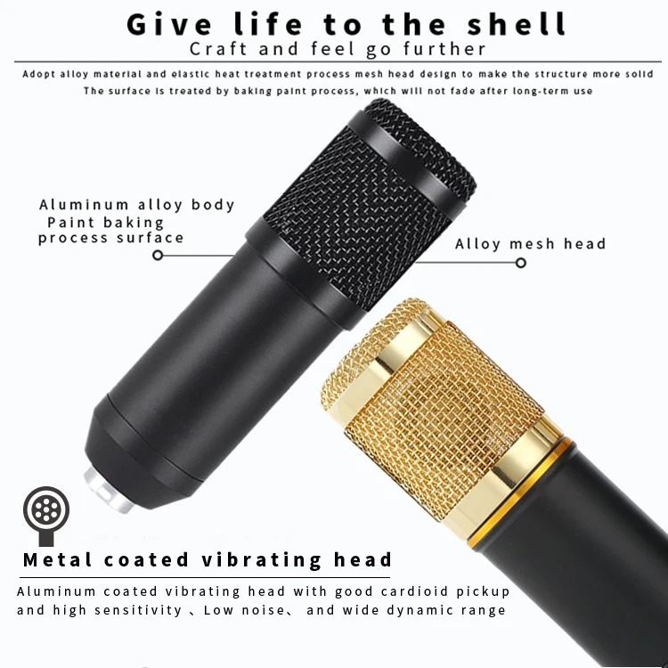 Конденсаторный микрофон BM - 800 с противоударным креплением для звукозаписи