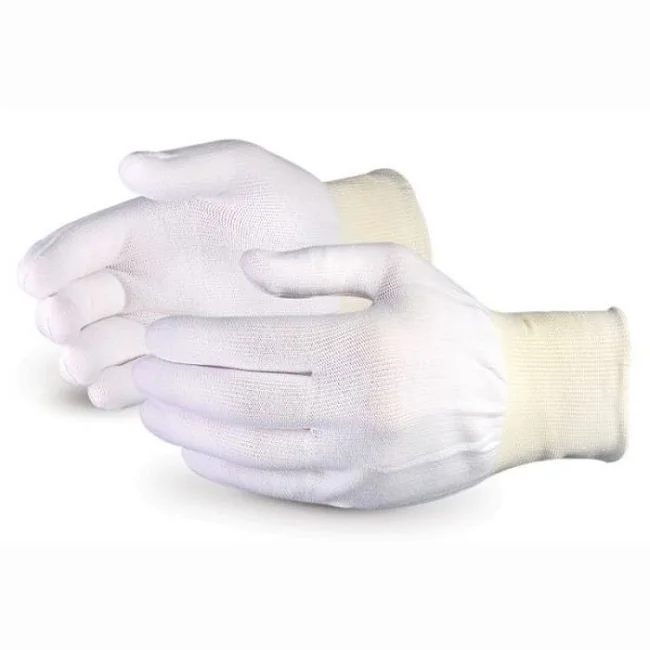 Premium quality PU Palm Fit Nylon Gloves HY01 ESD 13gauge Seamless Offer Black White Striped Unisex OEM Knit