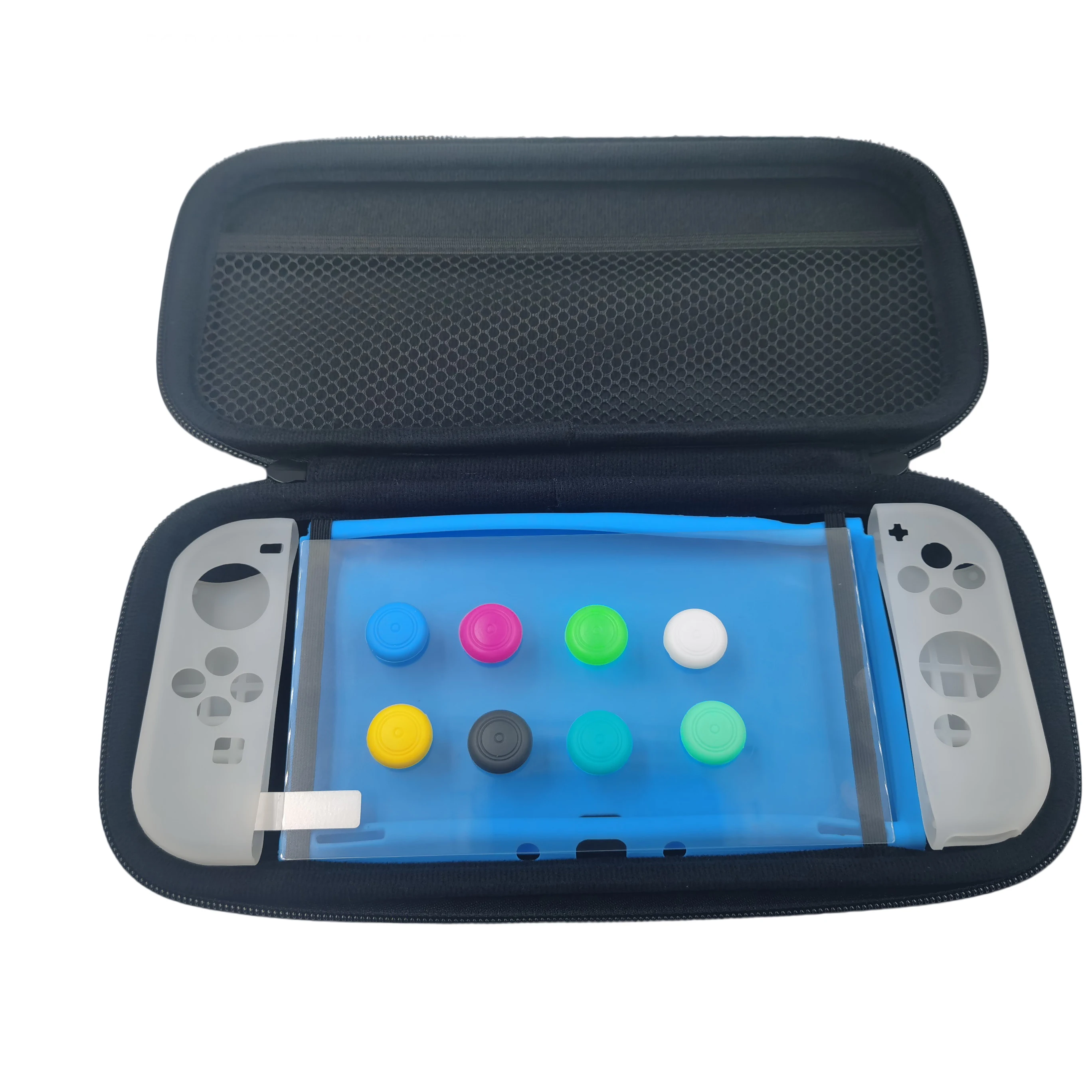Набор аксессуаров для консоли Nintendo Switch 5 в 1, силиконовый чехол, аналоговые ручки, чехол для переноски oled-экрана, защитный чехол