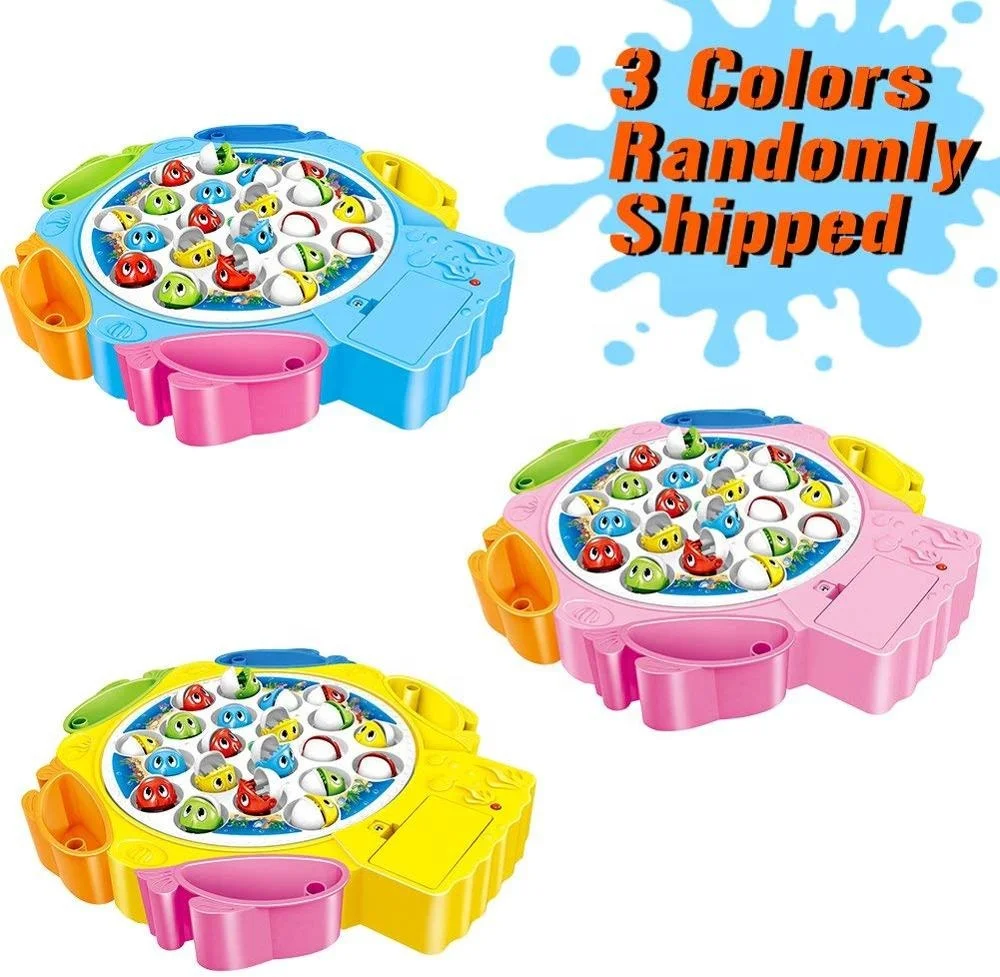 Music Glowing Plastic Magnetic Fishing Toy Set Fishing Rod Model Play Fishing Games Outdoor Toys