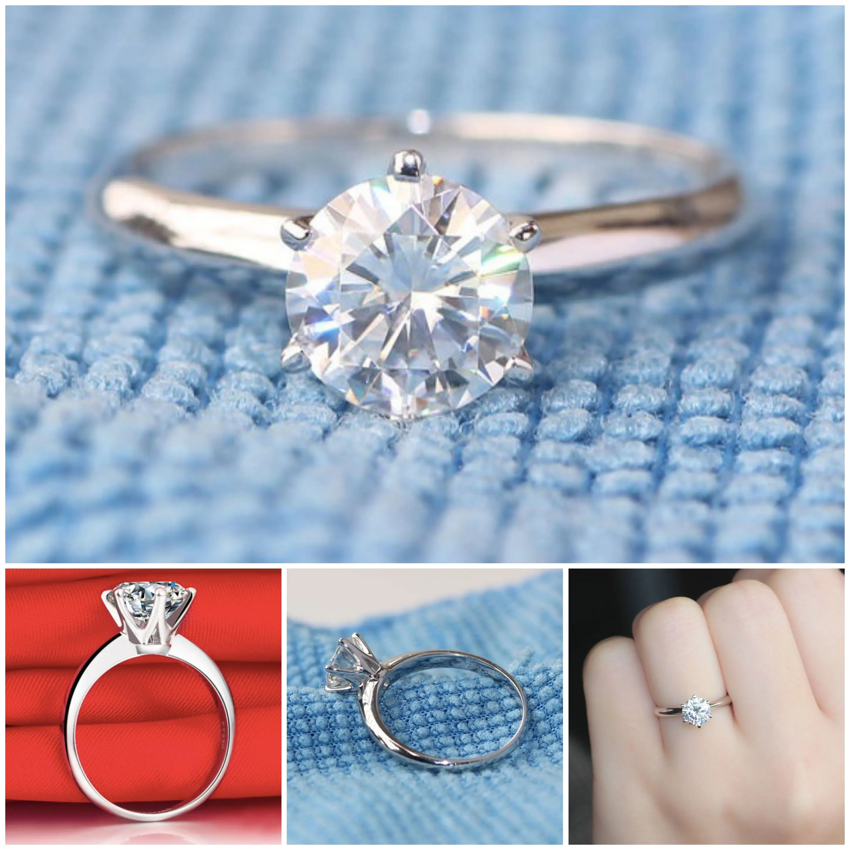 Marvelous design moissanite colorless diamond DEF Certified solitaire ring 10k/14k Low price worldwide delivery