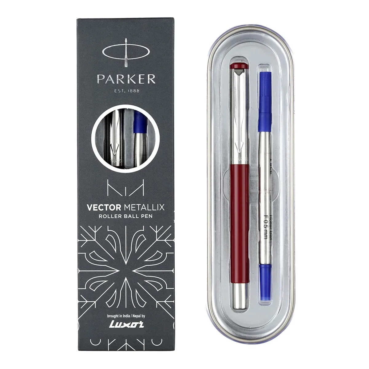 Шариковая ручка Parker векторная металлизированная хромированная шариковая с красным корпусом Рекламные шариковые ручки пользовательским