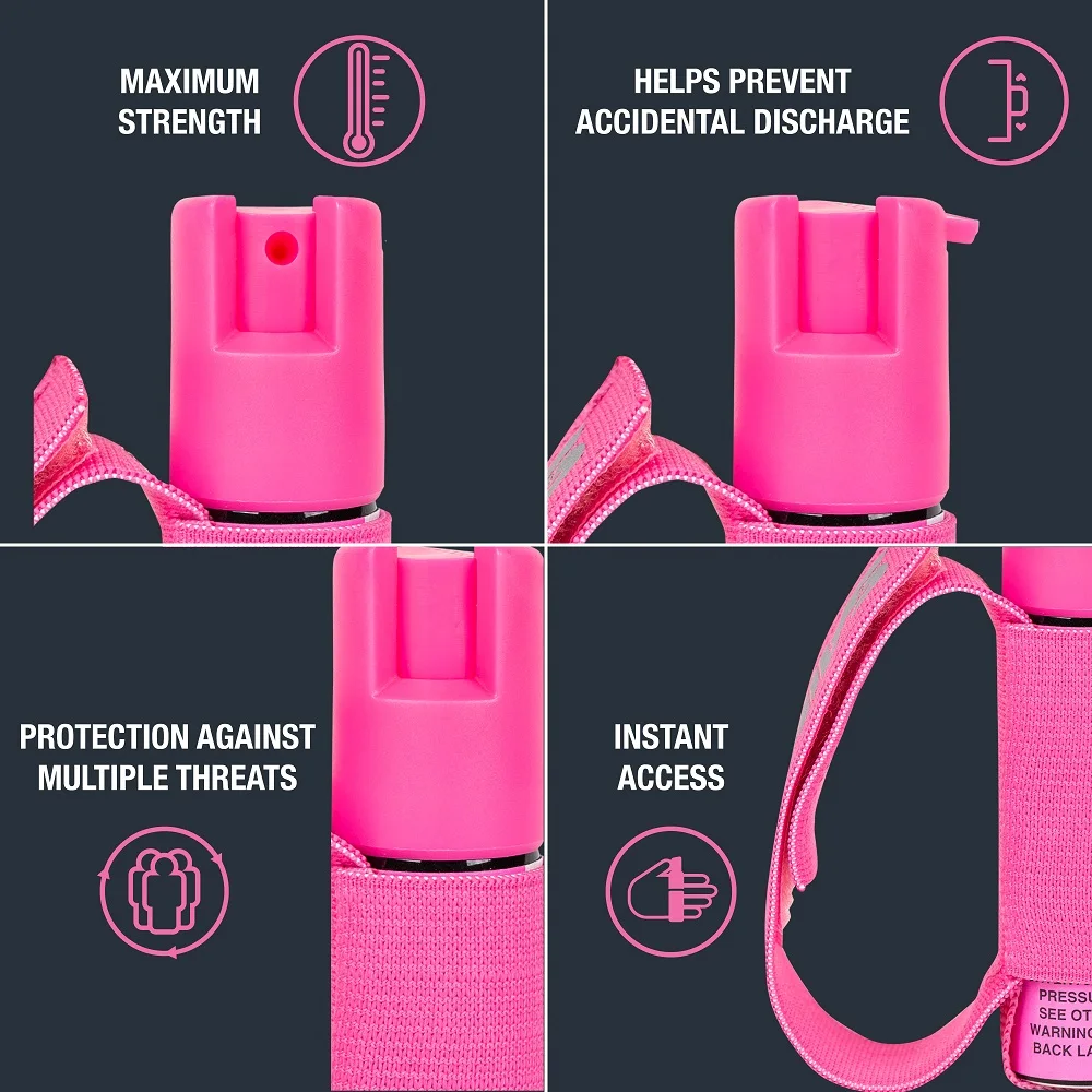 
SABRE Runner Pepper Gel With Adjustable Hand Strap, 35 Bursts (5X the Competition), 12-Foot (4-Meter) Range Pink 