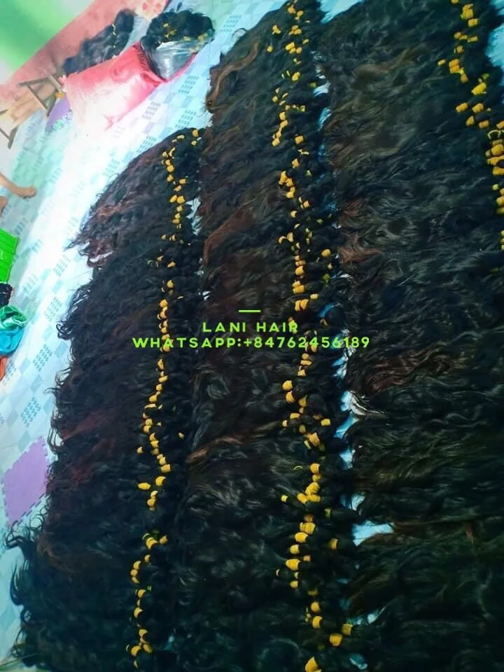 Натуральные волосы для наращивания натуральные волнистые 100% необработанные не спутываются выпадают из Вьетнама 2021