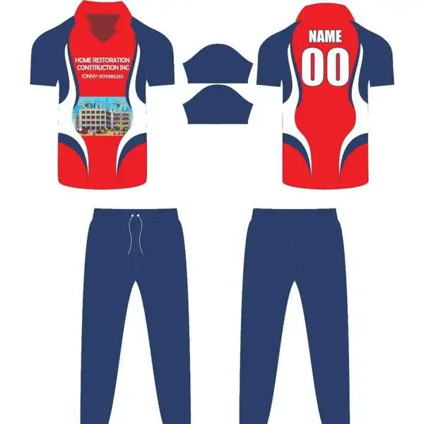 Мужская форма для крикета с сублимационной печатью из 100% ткани interlock 220 GSM 3D