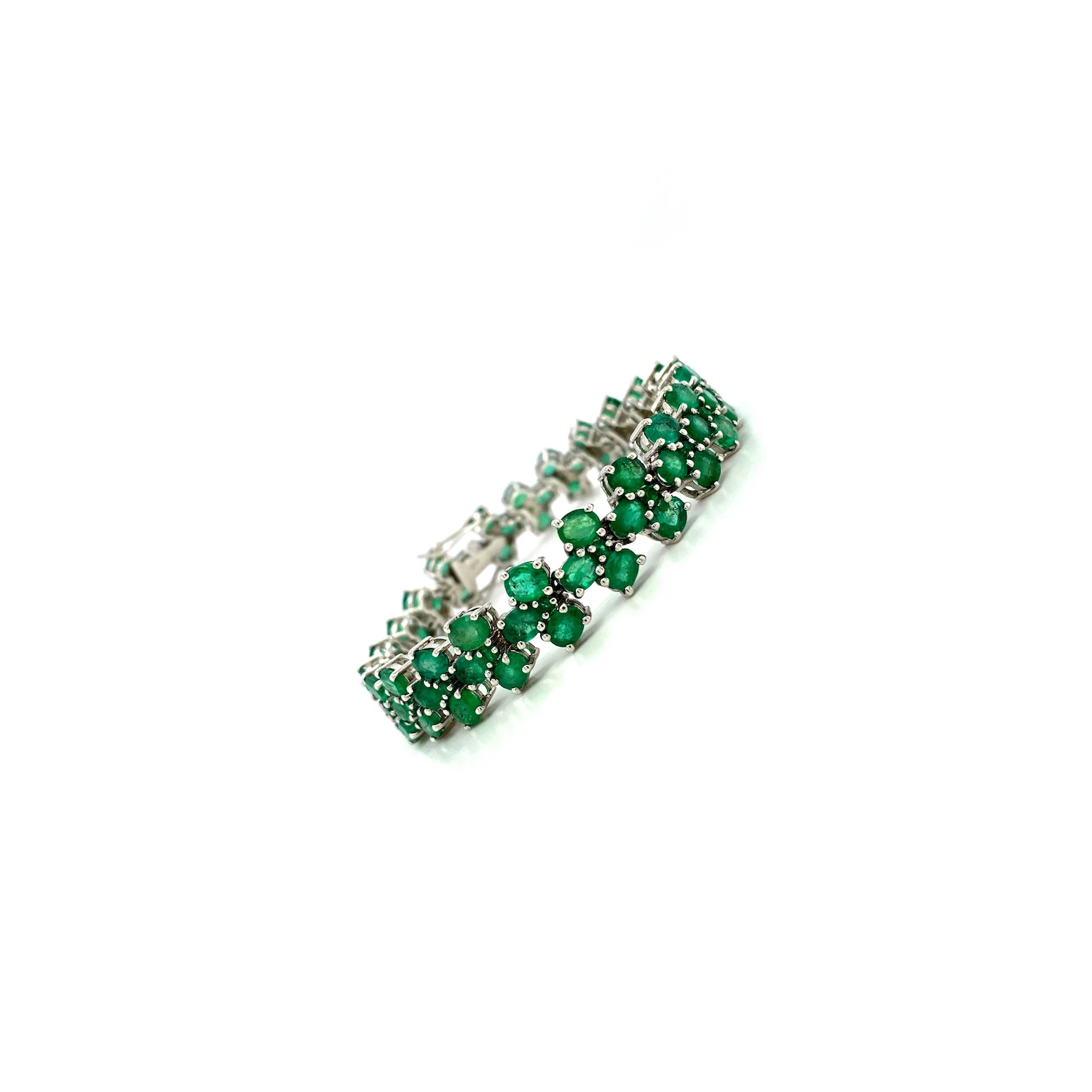 Natural Emerald Gemstone  925 Sterling Silver Handmade Bracelets Jewelry