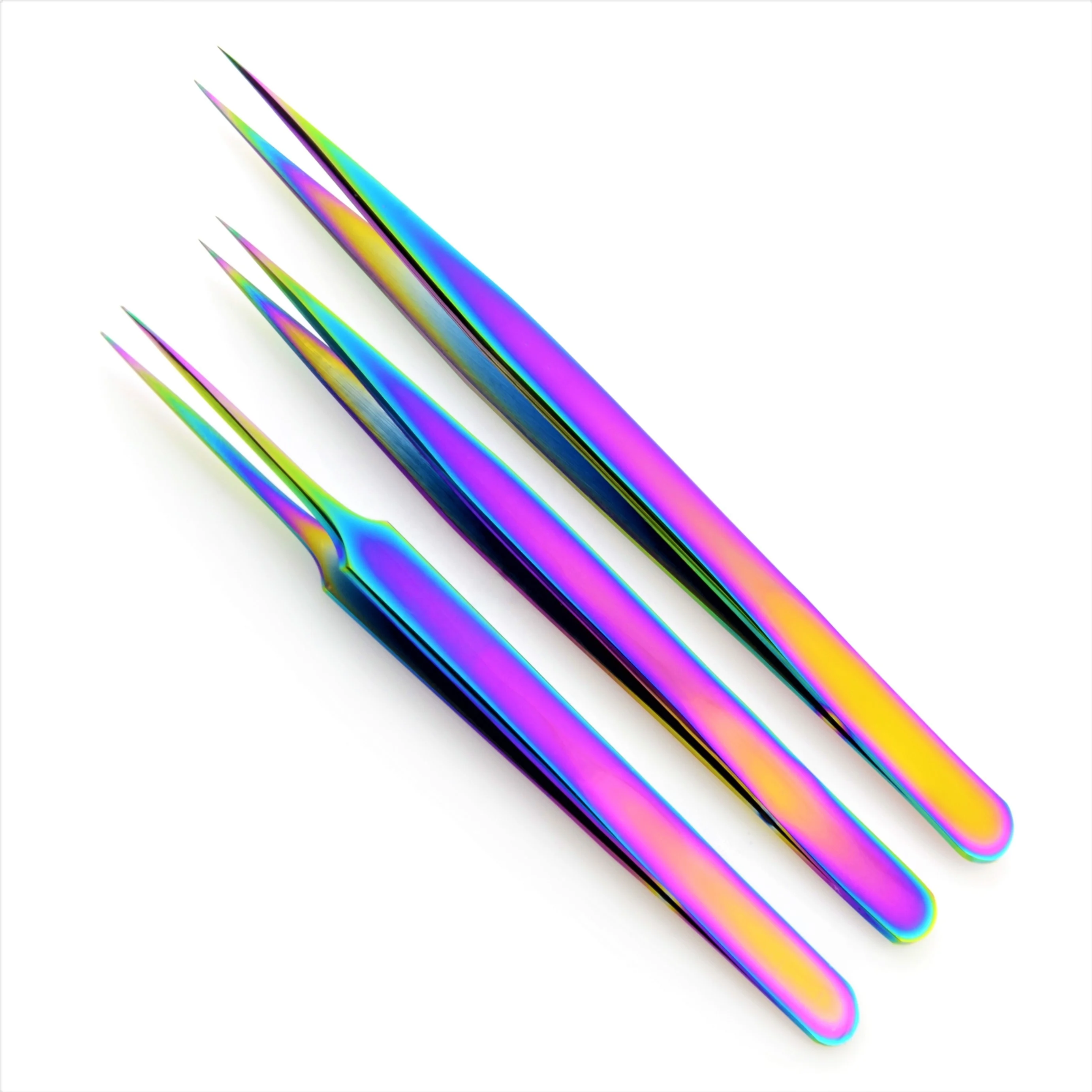 Stainless Steel Blackhead Remover Tweezers 45 Degree Straight Blemish Extractor Tool for Acne Pimples Whiteheads