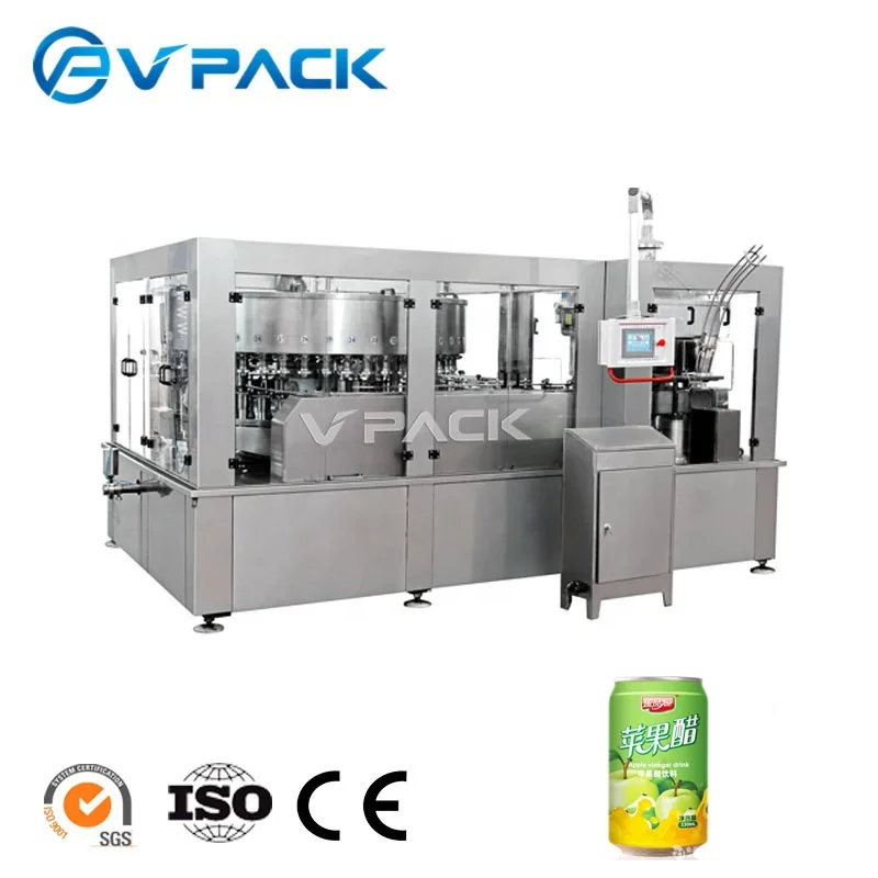 maquina de llenado y sellado de latas equipo de llenado de jugo de latas/ PET Aluminum Tin Can Filling Sealing Machine For Juice