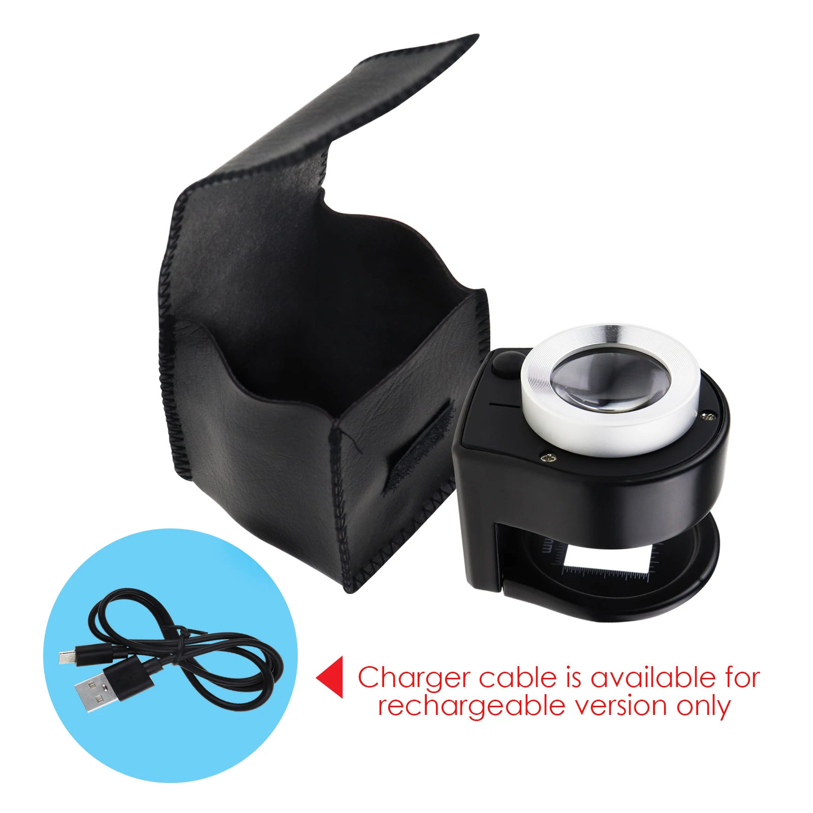 Лупа для ювелирных изделий с 30-кратным увеличением 6 светильников Настольная металлическая лупа перезаряжаемая (доступна упаковка OEM)