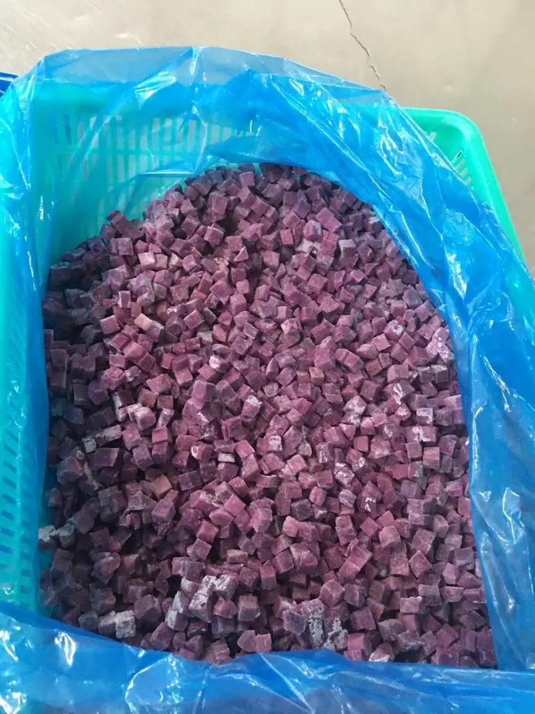 HIGH QUALITY FROZEN PURPLE SWEET POTATO DICE, WHOLE SALE FOR EXPORT
