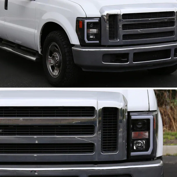 SuperDuty светодиодные передние фары 2008 2009 2010 для Ford F-250 F-350 F-450 автомобиля проектор света
