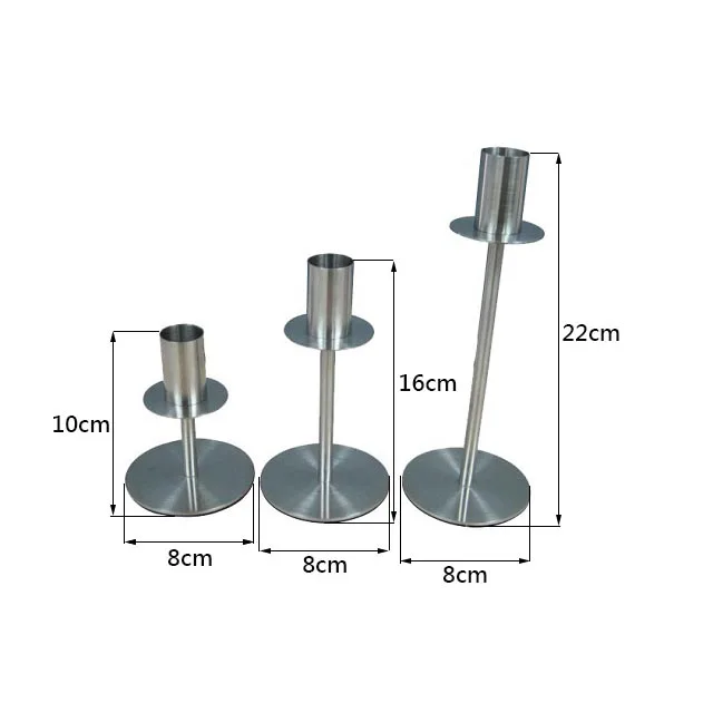 3 pieces stainless steel candle holder