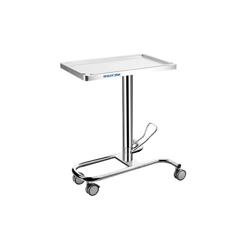 
Hospital Stainless Steel Surgical Hydraulic Mechanical Mayo Table In Operating Room Medical Instrument Trolley For Sale 