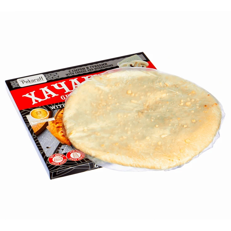 Natural cake Khachapuri with cheese and mushrooms frozen ready to eat Georgian cuisine dish price, pastry