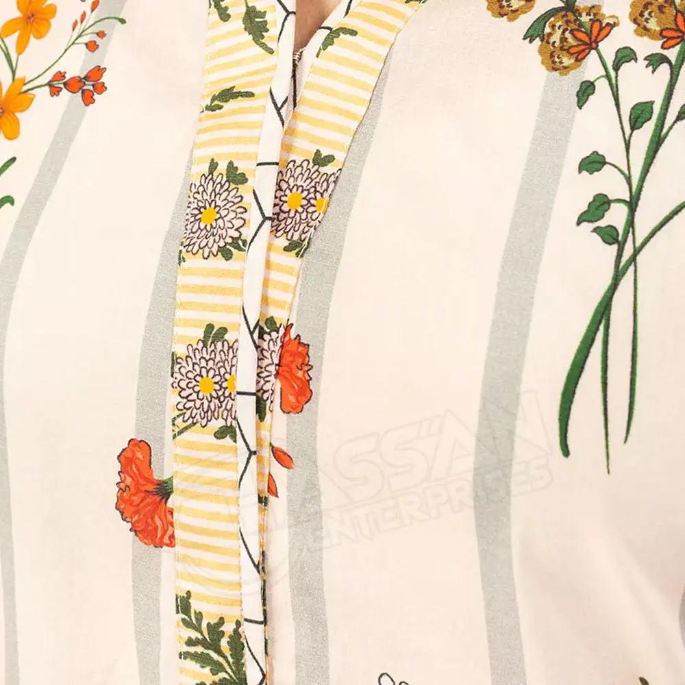 Ladies Casual Wear Kurtis in Floral Printed with Customized Design OEM Service Adults Women Kurti India & Pakistan PK Support