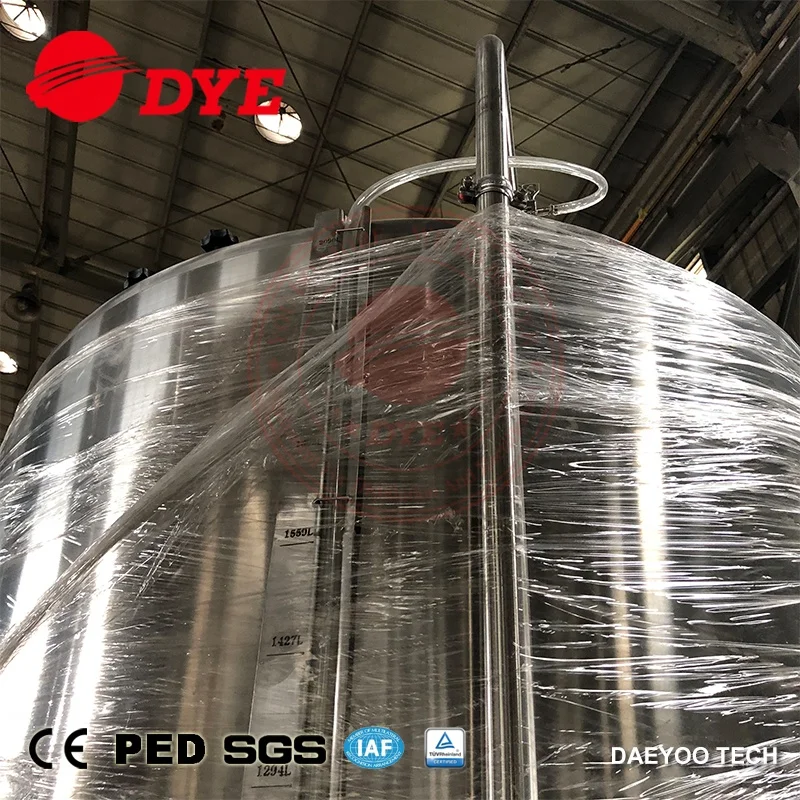 
DYE 150 gallon 300L 400L 500L Beer Factory Equipment Sanitary Stainless Steel Conical Fermenter With Cooling Unit 