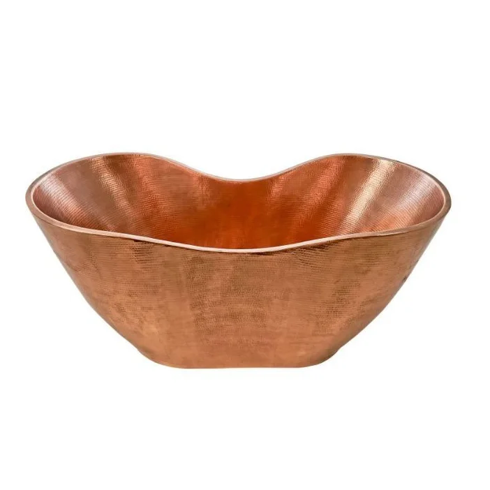 Double-Wall Copper Bathtub Vintage Custom Made Copper Hammered Bath Tub Shiny Copper Metal Bathtub