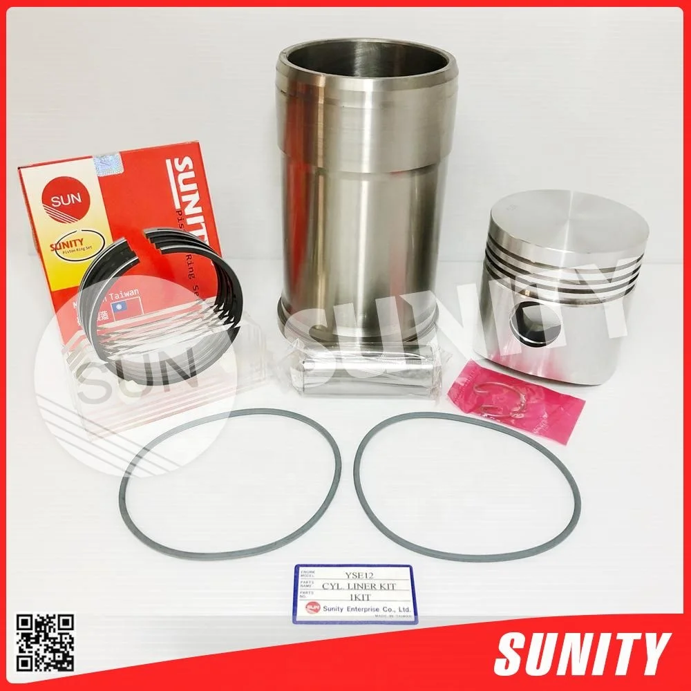 TAIWAN SUNITY Quality Assured YSE12 Piston Pin Clips Rings Liner with O-ring for yanmar Diesel