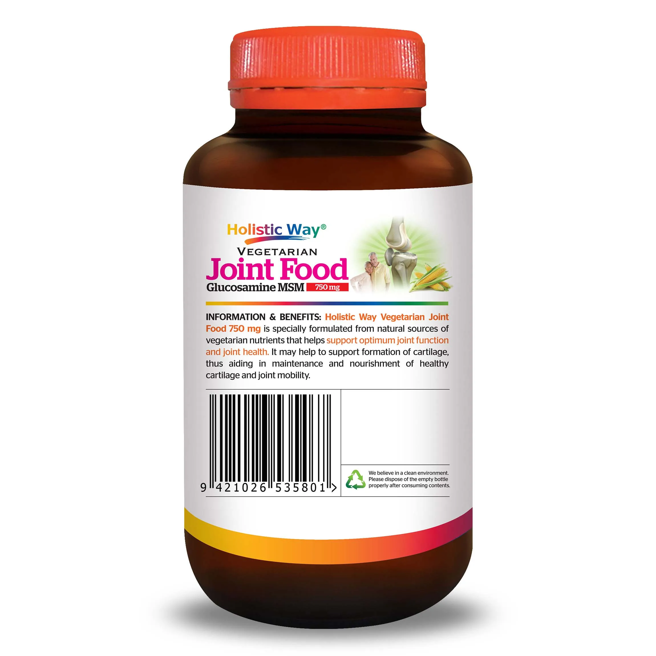 137g Sports Supplements Holistic Way Vegetarian Joint Food With 120 Vegetarian Capsules made in Canada