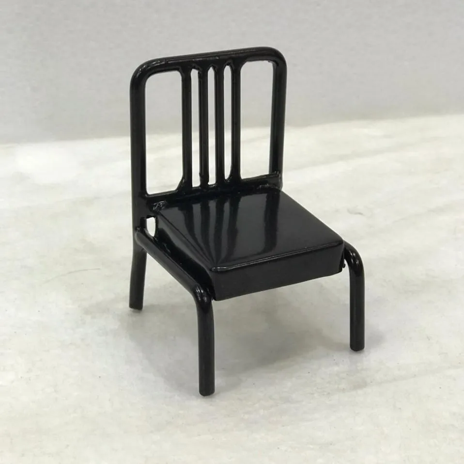 High Quality Custom Design Miniature Bar Chair Red and Black Best Selling Kids Play Doll House Miniature Cone Chair