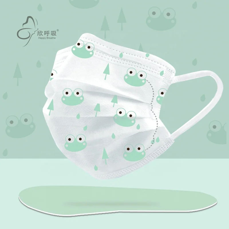 
hot sale breathable individual packaging customize printed kid face mask disposable 