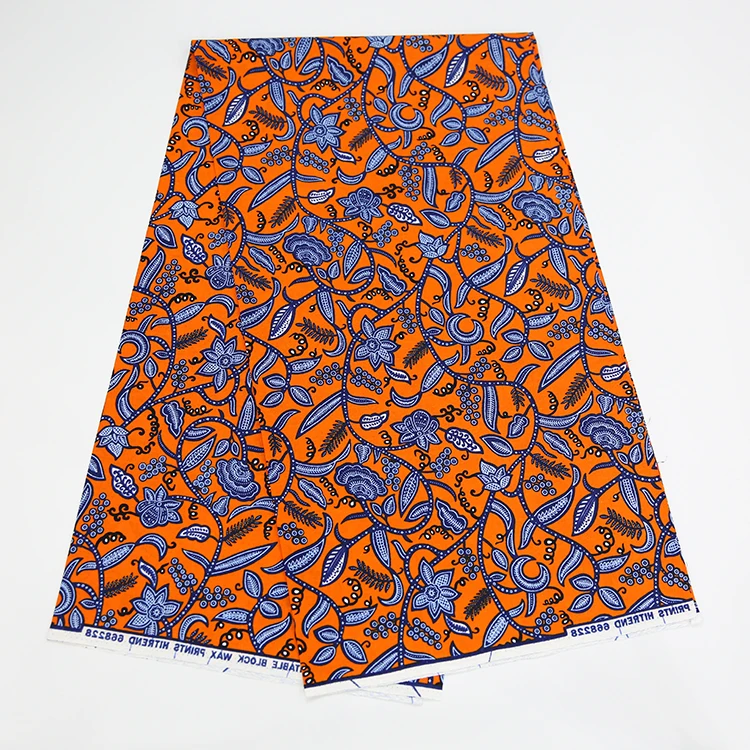 African Wax Fabric 100% Cotton Tissue Pagnes Africain For Dresses