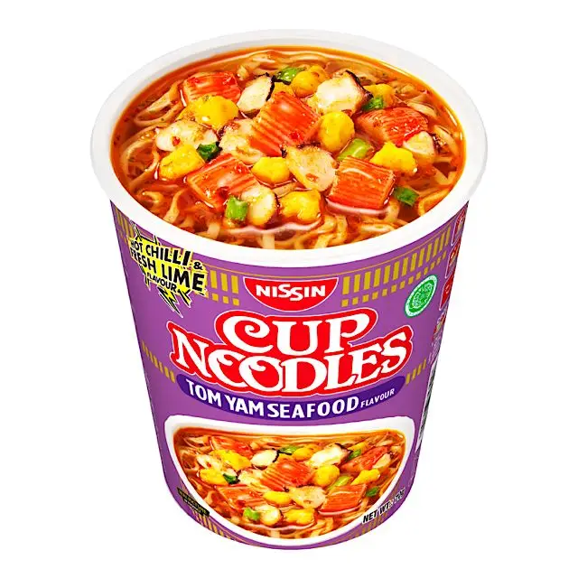 TOP SELLING NISSIN CUP INSTANT NOODLES TOMYAM SEAFOOD  (HALAL) JAPANESE CUPINSTANT NOODLES 70g HOT CHILLI AND FRESH LIME FLAVOUR