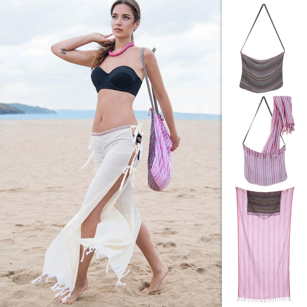 PonPon Most absorbent bath towels can transform into bag best for pool and beach lightweight and most absorbent 100% cotton